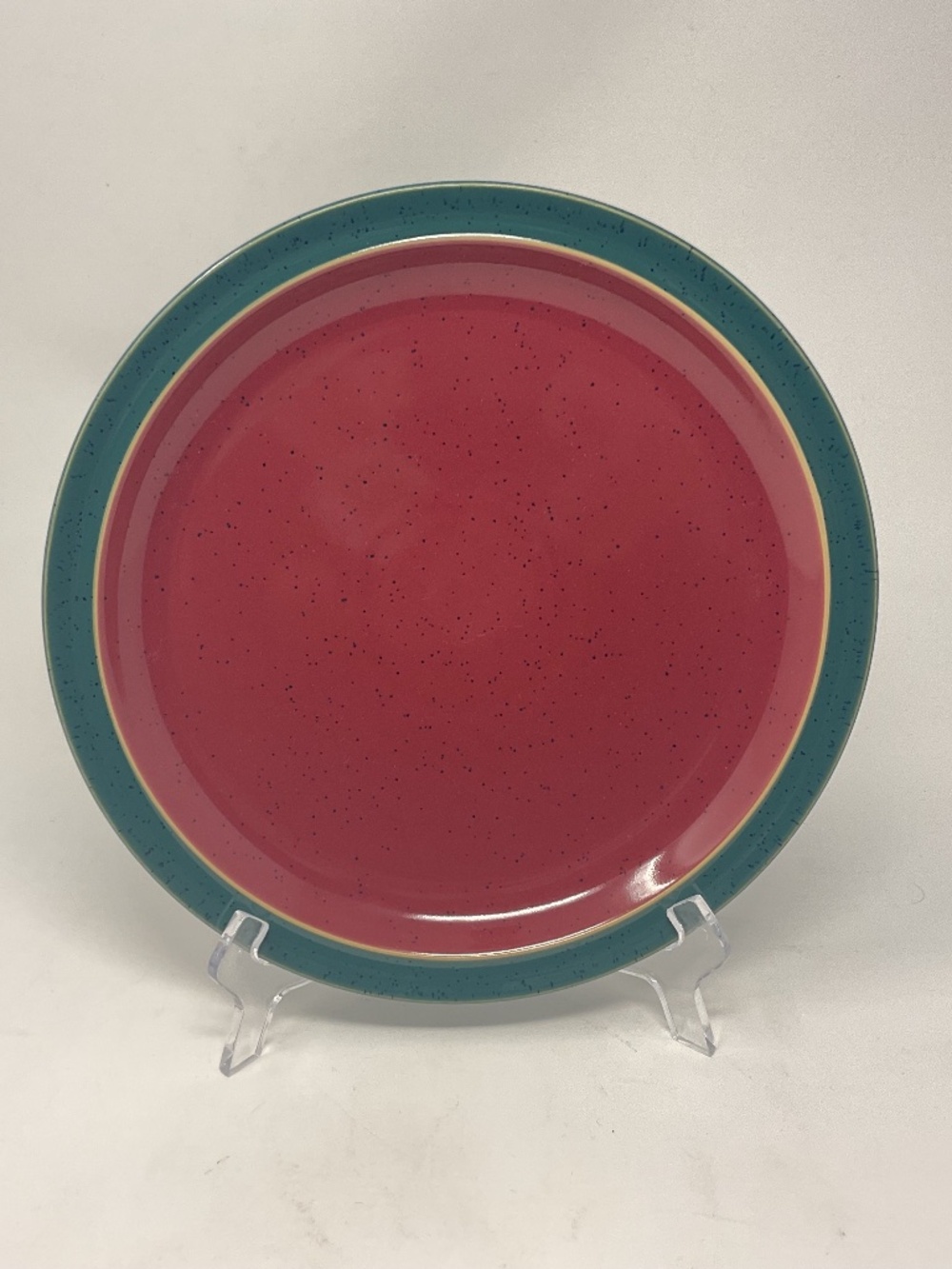 Denby Harlequin (retired) Stoneware Red Green Dinner Plate (5 available $35 EACH